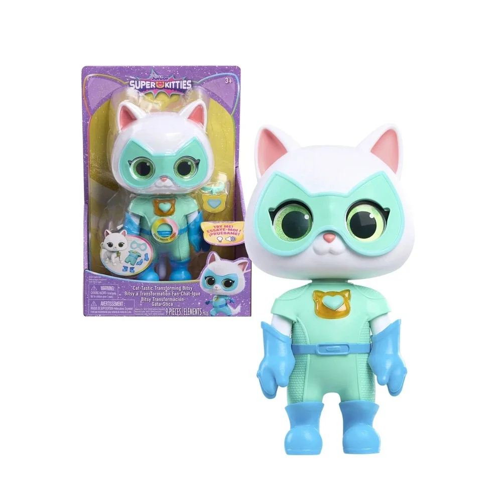Disney Junior SuperKitties Cat-Tastic Transforming Bitsy 8 inch Light Sound Toy